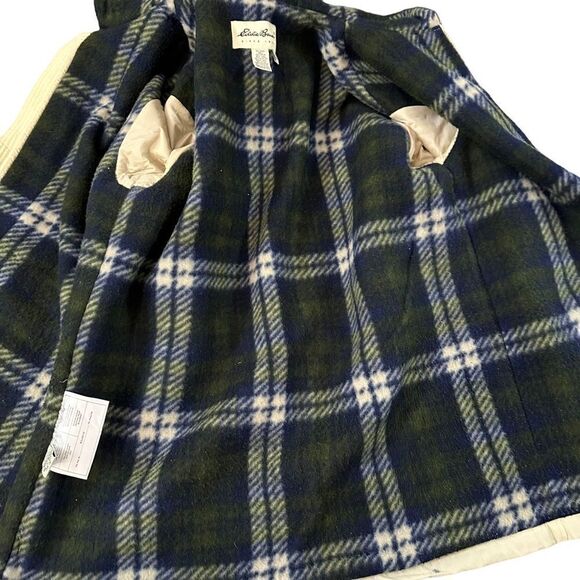 Eddie Bauer ~ Ivory Anorak Jacket ~ Plaid lining ~ interior drawstring ~ size M - Picture 9 of 9